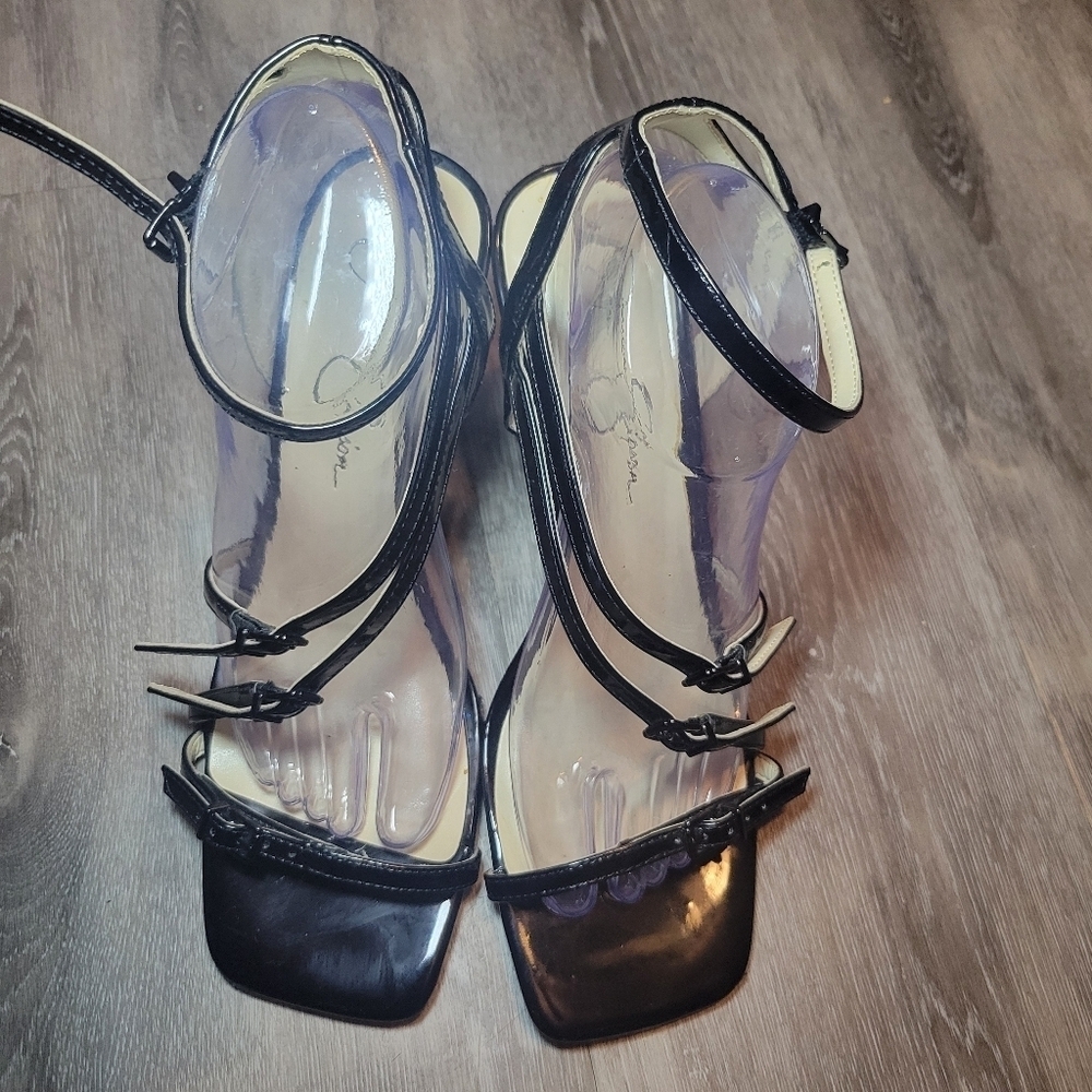 Jessica‎ Simpson Cenedra Sandal Black leather womens Size 10 M - Picture 8 of 8